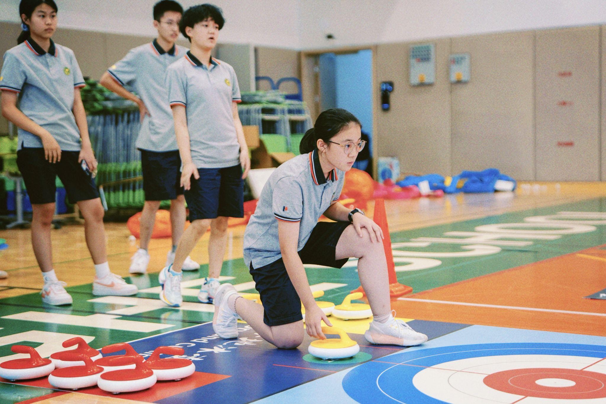 A group activity in a sports hall